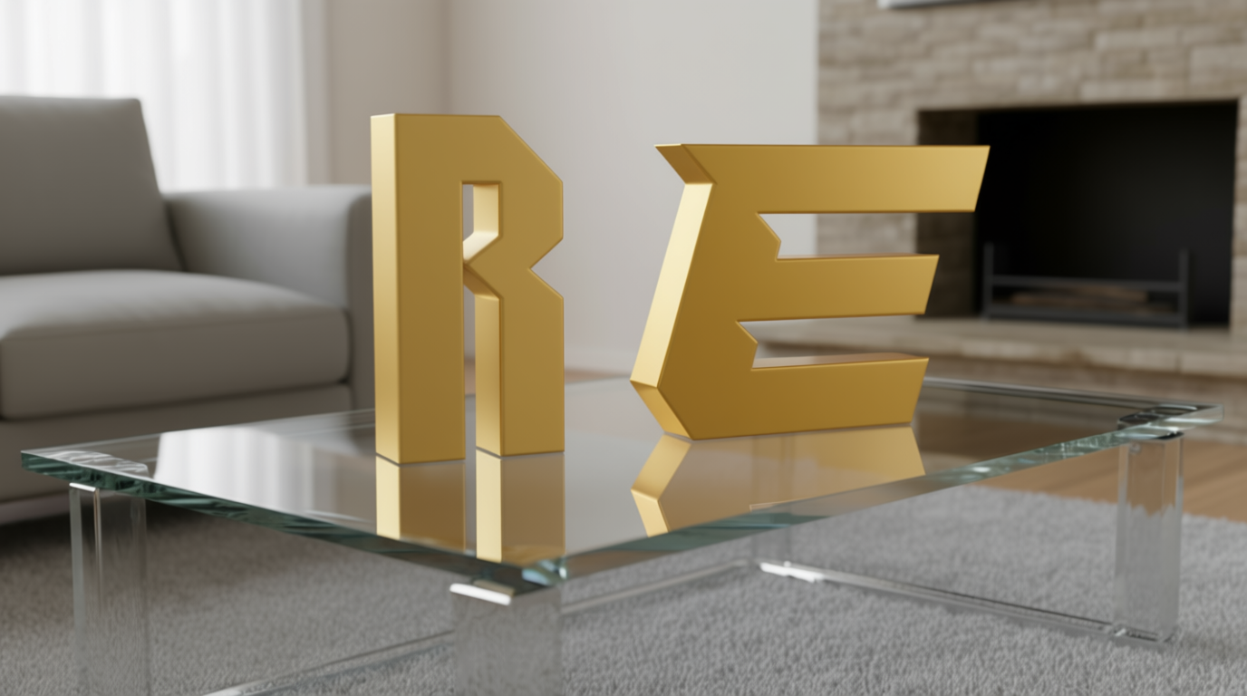 Letras 3D de ejemplo E y R